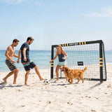 SPORTNOW 8 x 5ft Portable Football Goal with Foam-Padded Metal Frame & Ground Stakes – Garden Football Net for Training