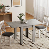 HOMCOM Folding Dining Table for 4-6 – Extendable Drop Leaf Kitchen Table for Small Spaces, Grey