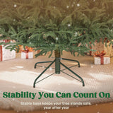 HOMCOM 7ft Full Spruce Artificial Christmas Tree with 2942 Realistic Dense Tips, Foldable Metal Stand – Easy Assembly, Green