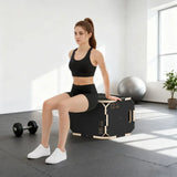SPORTNOW Non-Slip Wooden Plyo Box with Cut-Out Handles, 3 Heights – Corner-Free Jump Box for Home Gym Training
