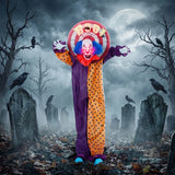 HOMCOM 167 cm Life Size Animated Clown Halloween Decoration