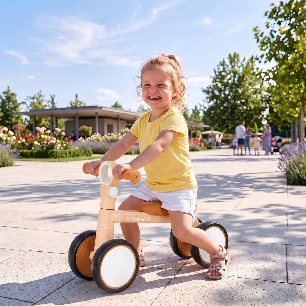 AIYAPLAY Foldable Baby Balance Bike for 1–2 Years with Adjustable Seat and EVA Tyres – No Pedal Toddler Ride-On, Pink