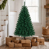 HOMCOM 5ft Hinged Artificial Fir Christmas Tree with 420 Branch Tips and Foldable Steel Stand, Green