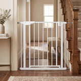 PawHut Pressure-Fit Baby and Pet Safety Gate, 76–81 cm, Two-Way Opening with One-Hand Release