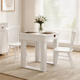 HOMCOM Folding Dining Table with Under-Table Storage – Extendable Kitchen Table for 4, White