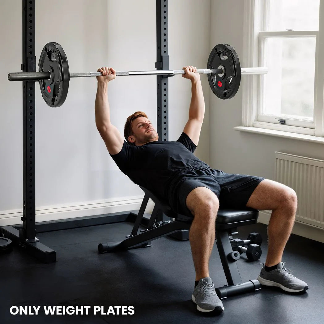 SPORTNOW 20kg Olympic Weight Plate with Tri-Grip Handles and 5cm Centre Hole – Home Gym, Black