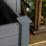 Outsunny Raised Garden Bed with Removable Liner, Fir Wood Elevated Planter Box – Flowers, Vegetables & Herbs, Dark Grey