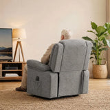 HOMCOM Oversized Riser Recliner Chair with Massage and Heat, Power Lift, Wide Seat and Back, Grey