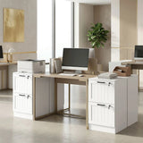 HOMCOM 2 Drawer Filing Cabinet with Lock and Adjustable Hanging Bars for A4 Files – Home Office Storage, White