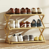 HOMCOM 3-Tier Folding Bamboo Shoe Rack – Holds 9 Pairs, No Assembly, Natural
