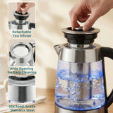 HOMCOM 1.7L Glass Electric Kettle, 3kW Fast Boil with Strix Thermostat, Tea Infuser and Keep Warm Function
