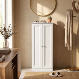 HOMCOM Narrow Bathroom Cabinet with 2 Doors & 4 Tiers – Slim Freestanding Storage Cupboard
