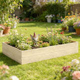 Outsunny Extra Large 620L Wooden Raised Garden Bed with Open Bottom, 180 x 120 x 30 cm