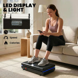 SPORTNOW Vibration Plate with 120 Speed Levels, 5 Programmes & Resistance Bands – Quiet Home Fitness Machine