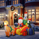 Outsunny 6ft Inflatable Santa Sleigh Christmas Decoration with Built-In LEDs – Outdoor Blow-Up Display