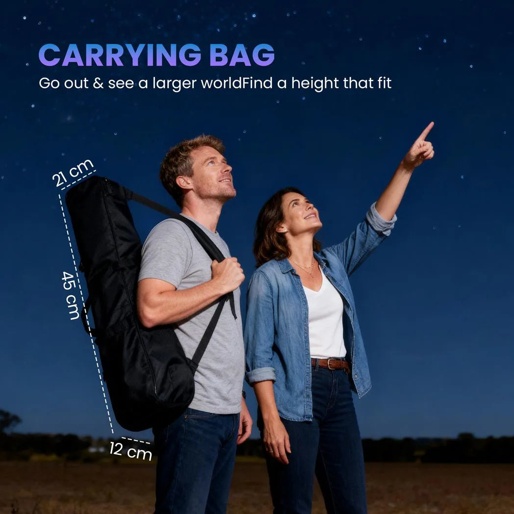 Outsunny Astronomy Telescope with 70 mm Aperture, Adjustable Tripod & Carry Bag – Beginner Stargazing, White