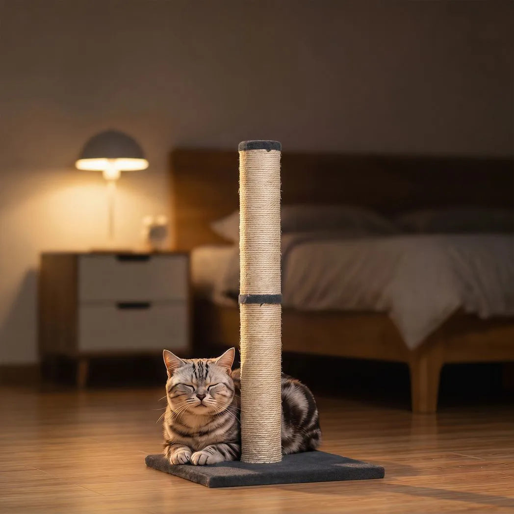 PawHut Cat Scratching Post, 80cm Tall with Sisal Rope & Plush Base – Lightweight Claw Scratcher