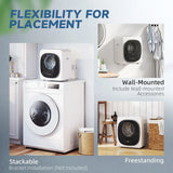 HOMCOM 4kg Vented Tumble Dryer, 800W Compact Freestanding Dryer with 5 Drying Modes and Touch Controls, White