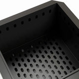 Outsunny 48cm Smokeless Wood Burning Fire Pit with Poker – Portable Square Metal Bonfire Stove, Black