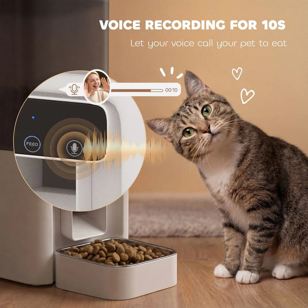 PawHut 4.5L WiFi Automatic Cat Feeder with Timer, Programmable 1–10 Meals – Dual Power Food Dispenser