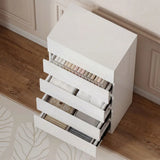 HOMCOM 5-Drawer Chest of Drawers with Handle-Free High Gloss Fronts & Soft-Close – Modern Bedroom Storage Unit