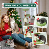 PawHut 120cm Christmas Cat Tree with 3 Scratching Posts, Perches & Hanging Toys – Festive Tower, Green