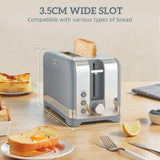 HOMCOM Kettle and Toaster Set with 3000W 1.7L Rapid Boil Kettle and 2-Slice Toaster – Textured Grey