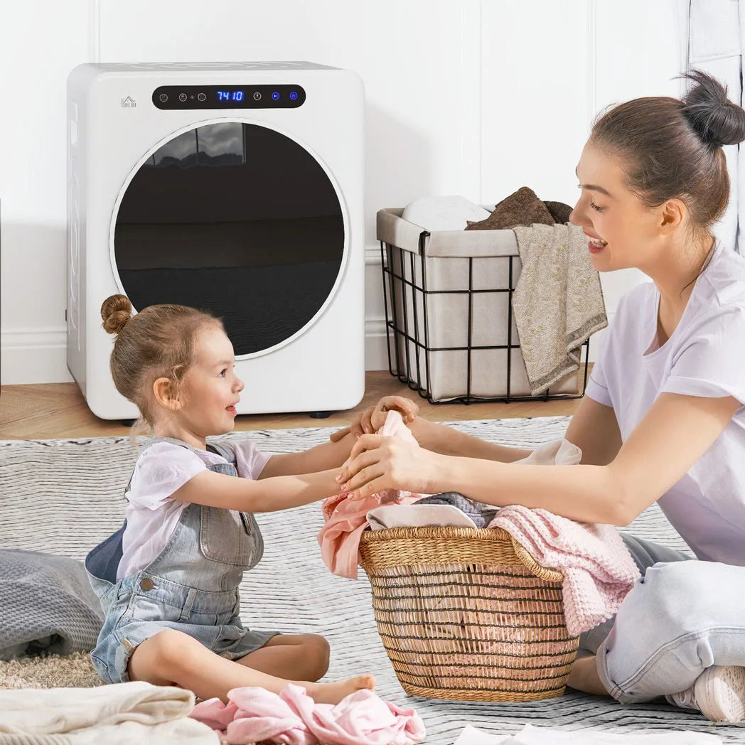 HOMCOM 4kg Compact 40-60?  Tumble Dryer - White