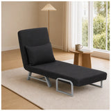 HOMCOM 3-in-1 Single Sofa Bed with Adjustable Backrest & Removable Armrests – Convertible Chair Bed, Black