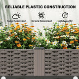 Outsunny Mobile Raised Garden Bed with Arch Trellis – Self-Watering 2 x 24L Planter Boxes on Wheels