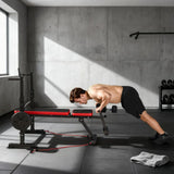 SPORTNOW Adjustable Weight Bench with Squat Rack & Dip Stand – Foldable Home Gym Bench, 420kg Capacity