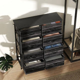 HOMCOM Eight Fabric Drawer Chest with Steel Frame, Pockets and Anti-Tipping Kit – Bedroom Storage, Black