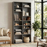 HOMCOM 640 CD Storage Tower with 14 Adjustable Shelves – Tall Narrow DVD and Media Rack, Grey