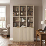 HOMCOM 6-Tier Bookcase with Adjustable Shelf, Cabinet and Anti-Tip Hardware – Slim Storage, Oak Effect