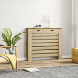 HOMCOM Radiator Cover with Top Drawer and Slatted Centre, 95.5H x 111W cm – Oak