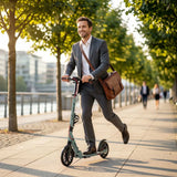 SPORTNOW Foldable Adult Kick Scooter with Adjustable Handlebar & 200mm Big Wheels – One-Click Folding, Silver