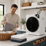 HOMCOM 5kg Vented Tumble Dryer, 1000W Compact Stackable Dryer with 5 Drying Modes and Stainless Steel Tub, White