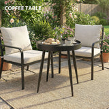 Outsunny 49.5 cm Round Garden Side Table with UV-Resistant Tray-Style Top and Metal Legs – Indoor Outdoor, Black