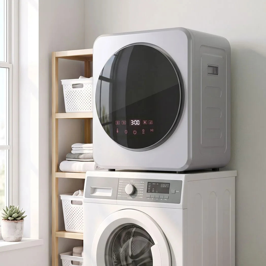 HOMCOM 4kg Vented Tumble Dryer with Stainless Steel Drum, 800W Compact Freestanding Dryer, Silver