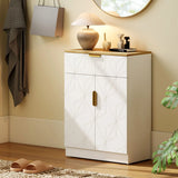 HOMCOM Modern Sideboard Storage Cabinet with Drawer and Adjustable Shelf, 82 x 60cm, White