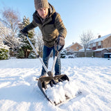 Outsunny Heavy-Duty Snow Shovel with Assist Handle, 45cm Wide Blade & Detachable Aluminium Handle – Snow Pusher