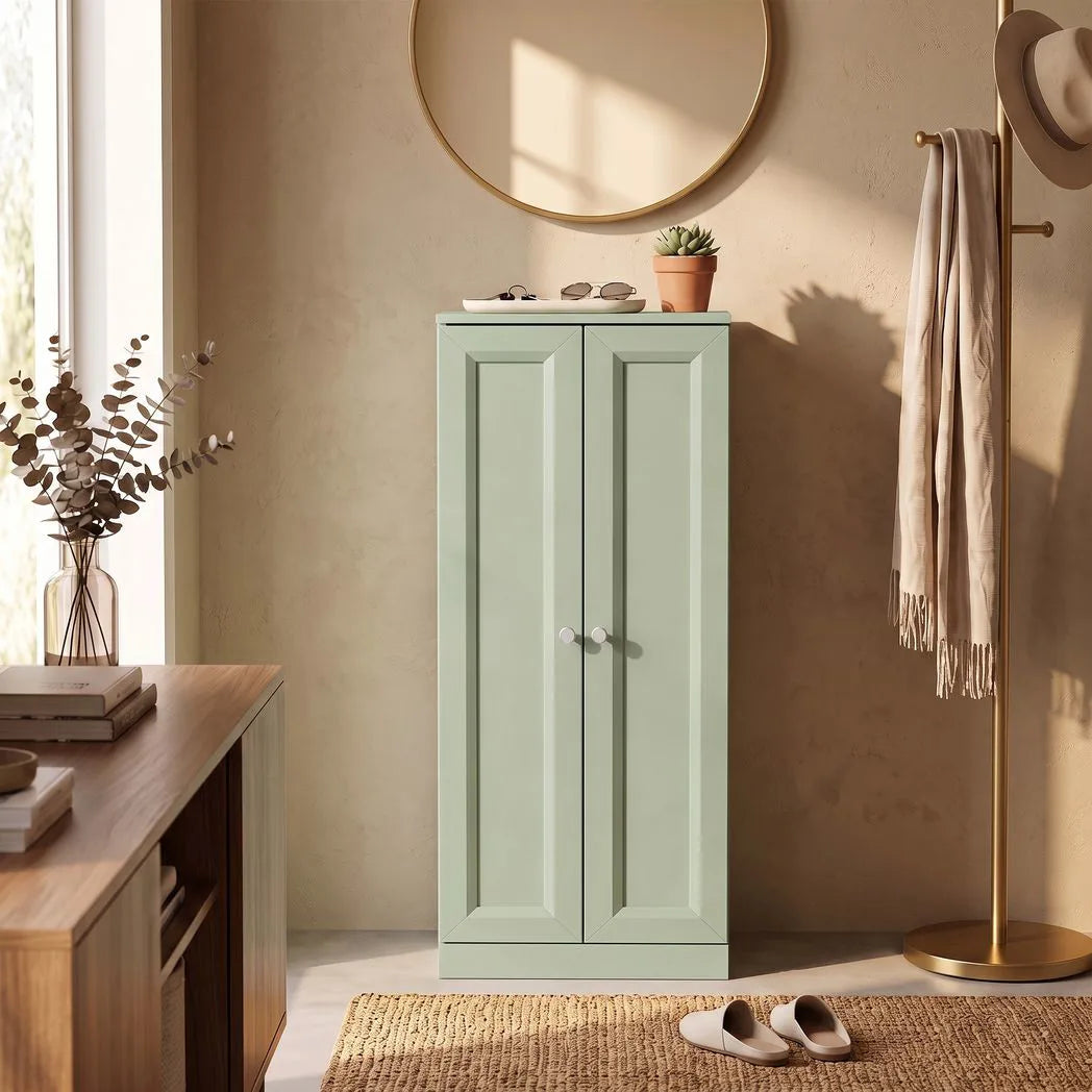 HOMCOM Narrow Bathroom Cabinet with 2 Doors & 4 Tiers – Slim Freestanding Storage Cupboard