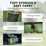 Outsunny 4 Person Family Camping Tent with 2 Rooms & Sewn-In Groundsheet – Waterproof Tunnel Tent, Green & Grey