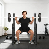 SPORTNOW Adjustable Squat Rack with Plate Holders and Safety Spotters, 300kg Load – Home Gym