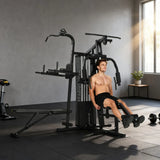 SPORTNOW All-in-One Home Gym Machine with 69kg Weight Stack & Pulley System – Multifunctional Power Cage, Black