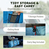 Outsunny 4 Person Family Camping Tent with 2 Rooms & Sewn-In Groundsheet – Waterproof Tunnel Tent, Sky Blue & Grey