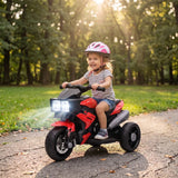 AIYAPLAY Kids Electric 3-Wheel Ride-On Motorbike with Horn, Headlights & Music – Toddler Battery Bike, Red