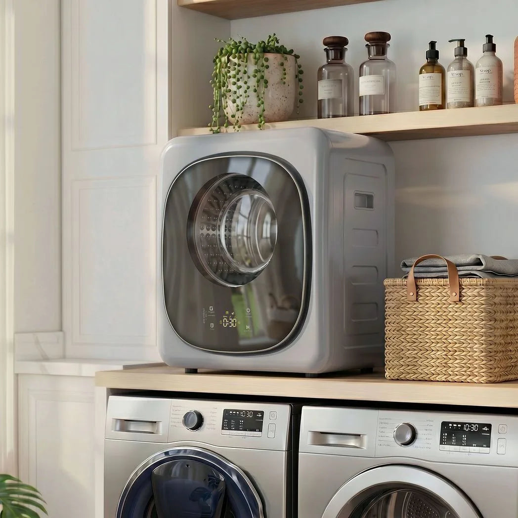 HOMCOM 4kg Vented Compact Tumble Dryer with 5 Drying Modes and Touch Display – 800W Dryer, Silver