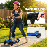 AIYAPLAY Kids Three-Wheel Foldable Electric Scooter with LED Lights, Ages 6–10, Blue