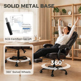 HOMCOM Executive Office Chair with 90–135° Recline, Retractable Footrest & High Back, Brown